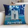 Artistic BBlue PeriodS Cushion Cover Breathable and skinfriendly linen pillowcase square removable and washable cushion