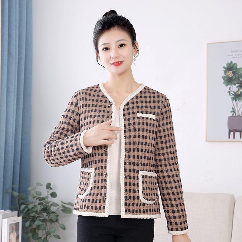 Women's Winter Short Retro Warm Jacket Lined with Padded and Thickened Warm Jacket Long-sleeved Cardigan