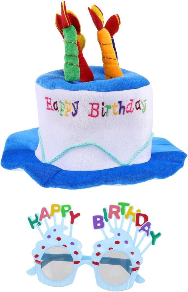 DIFEIUKI Birthday Party Birthday Cake Halloween Celebration Birthday Party Photo Light Blue Hat, Glasses, Hat, Cosplay, Headgear, Decoration, Gift,