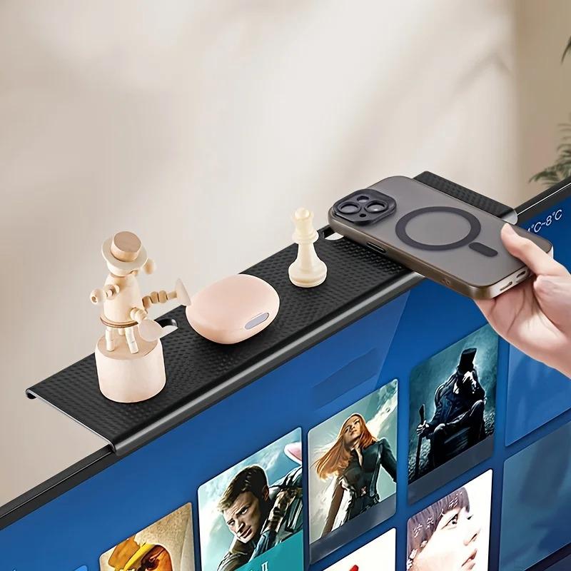 1pc TV Screen Top Storage Shelf Adjustable Monitor Storage Rack Computer Desktop Display Stand TV Router Storage Rack Home Organ