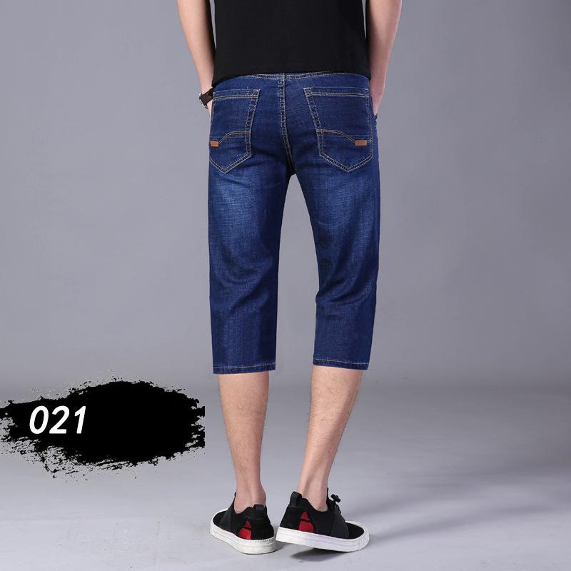 Pantaloncini in denim di seta ghiacciata da uomo, estivi, sottili, larghi, da indossare all'esterno, cinque nei pantaloni, sette pantaloni da marea dritti