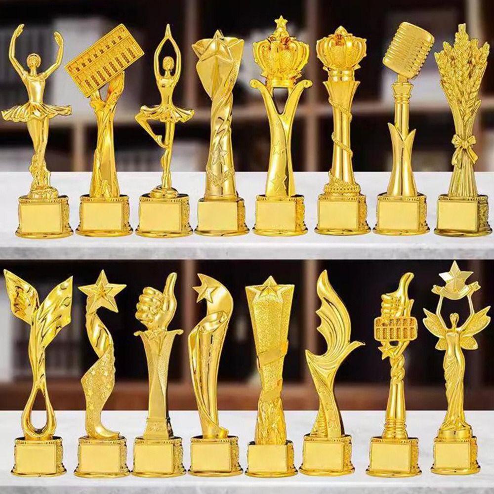 Crown Pentagram Competition Trophy Medal Golden Color Competition Award  Children Award Prize