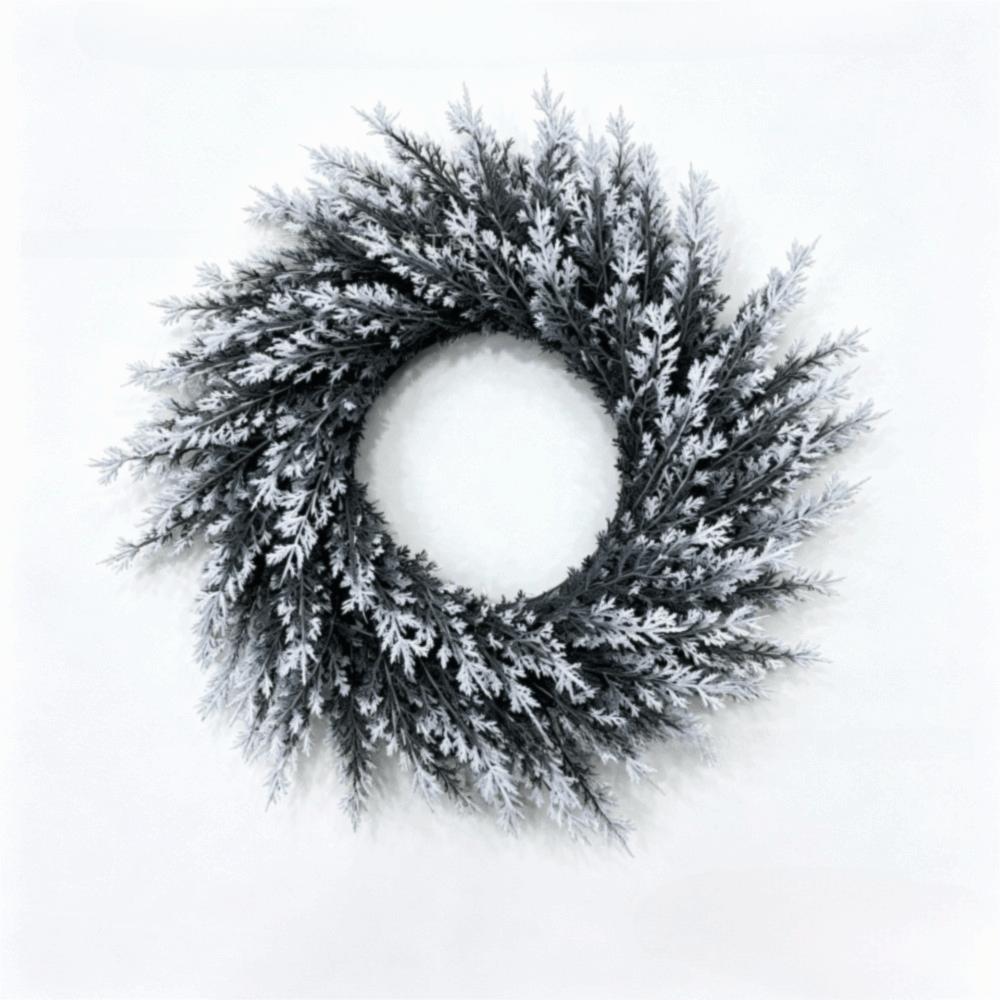 Evergreen Plastic Christmas Pine Wreath Artificial Pine Garland Wreath Indoor Decor