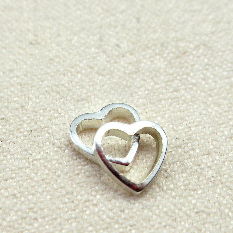 925 Sterling Silver Heart-Shaped Love Ring & Handmade Beaded Bracelet Necklace