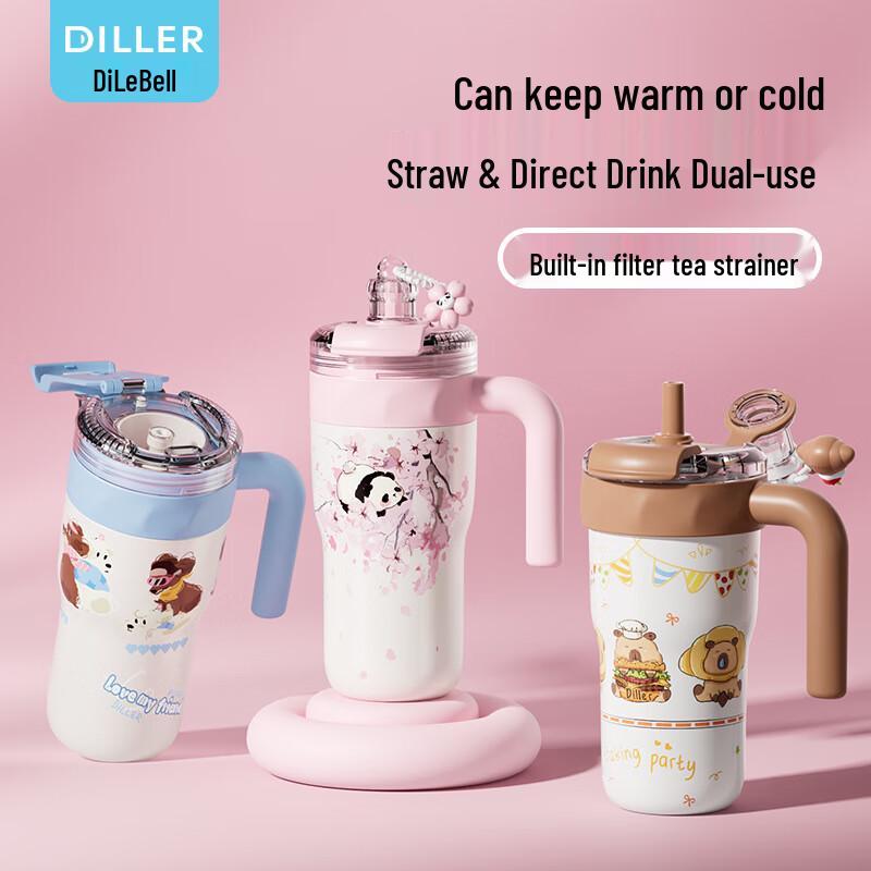 Dilabel 800ML 316 Stainless Steel Double-Drink Thermos