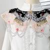 Chinese Style Hanfu Collar Pearl Embroidery Design Embroidered Shawl Floral Pattern Tassels Detachable False Collar