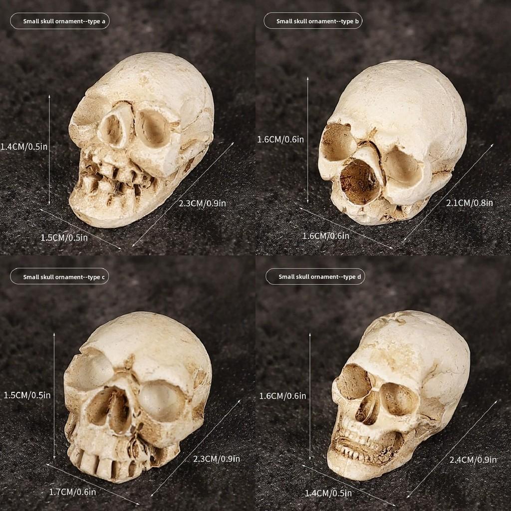 Halloweenská lebka Dekorace Miniaturní pryskyřičná figurka Pro párty a jako dárek