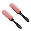 2 Pcs 9 Rows Hair Brush Nylon Bristle Styling Brush Curly Hair Detangling Brush for Separating Shaping Defining Curls