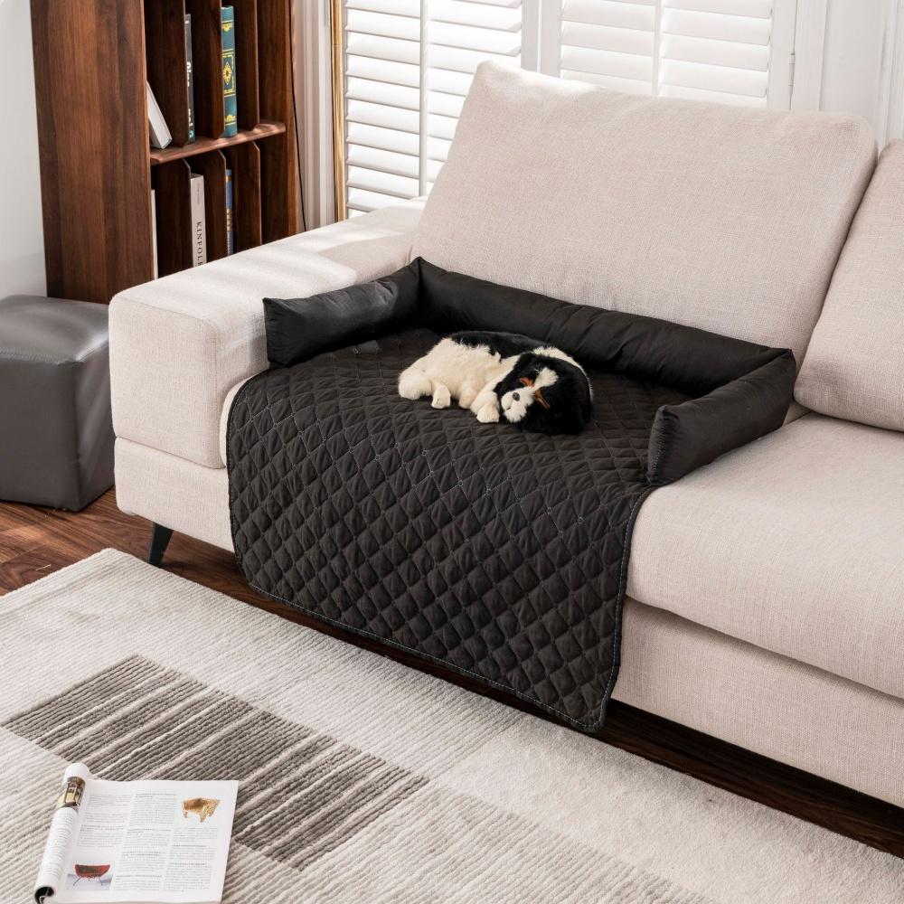 Waterproof Non Slip Washable Pet Sofa Protector Mat with Bolster Cushion Furniture Couch Cover Bed Pad for Dogs Cats Home Car
