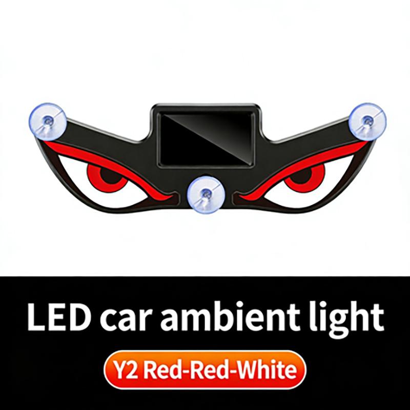 Solar Car Triangle Window Devil s eye Lamp Suction Cup LED Ambient Light USB Rechargeable Wiring Free Atmosphere Neon Light Y2 Red Red White