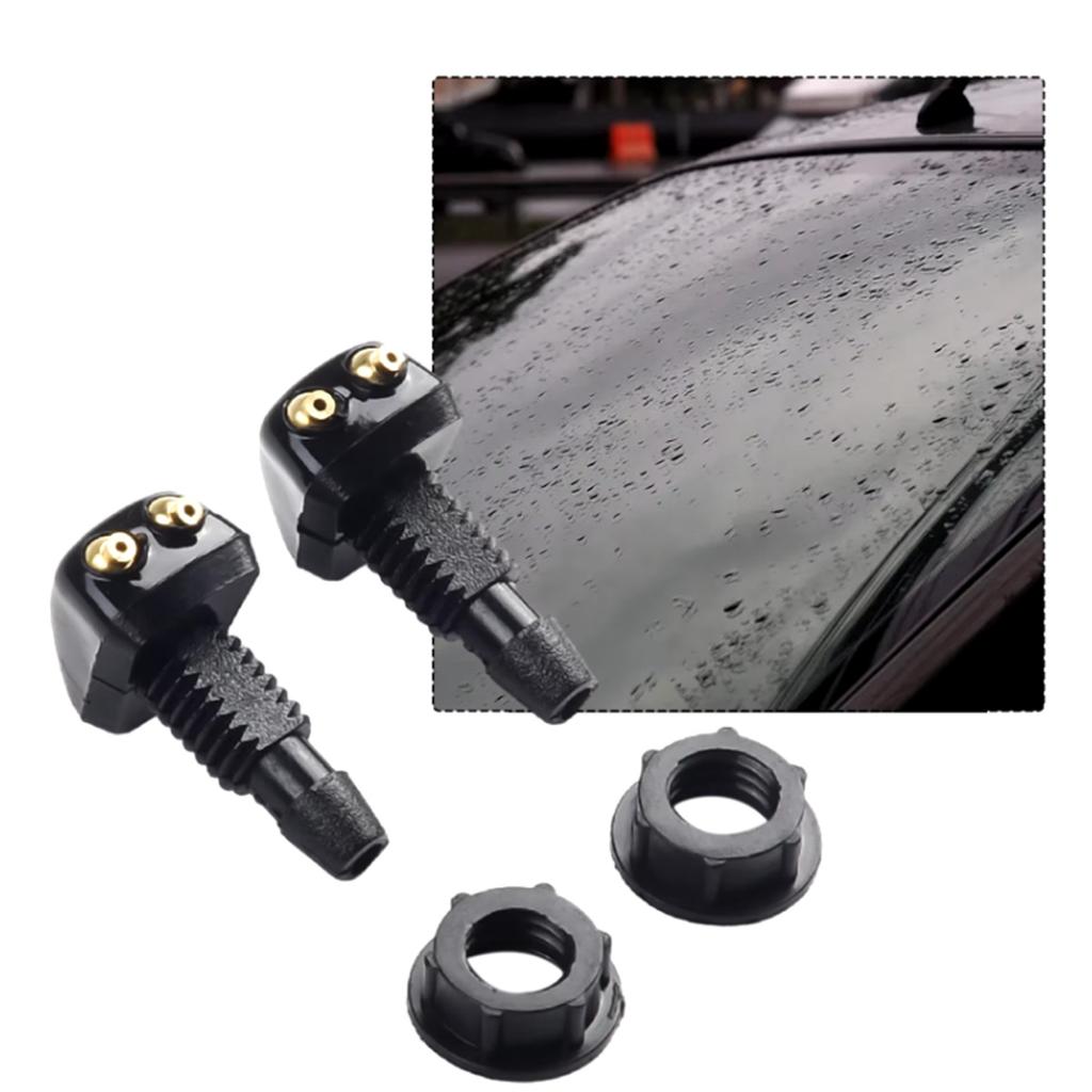 2pcs of Dual Hole Windshield Wiper Nozzles for Most Car Models Suitable for Water Spray and Adjustable Wiper Accessories