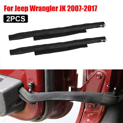 Čierne obmedzovače dverí s ochranným káblom pre Jeep Wrangler JK 2007-17