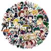50Pcs Decals Anime My Hero Academia Printing Luggage Decoration Waterproof Cartoon Removable DIY Stickers for Laptop