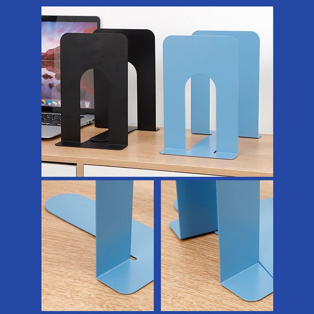 1/2PCS Metal Book Stand L-Shaped Desk Bookshelf Book High Quality Book Stoppers Supports  Office