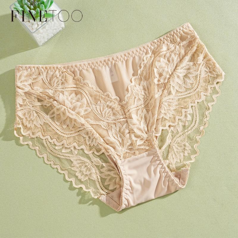 Braguitas Florales de Encaje para Mujer Sexy Ropa Interior Transparente Tallas Grandes Calzoncillos Femeninos Sin Costuras Lencería Calada S-XXL