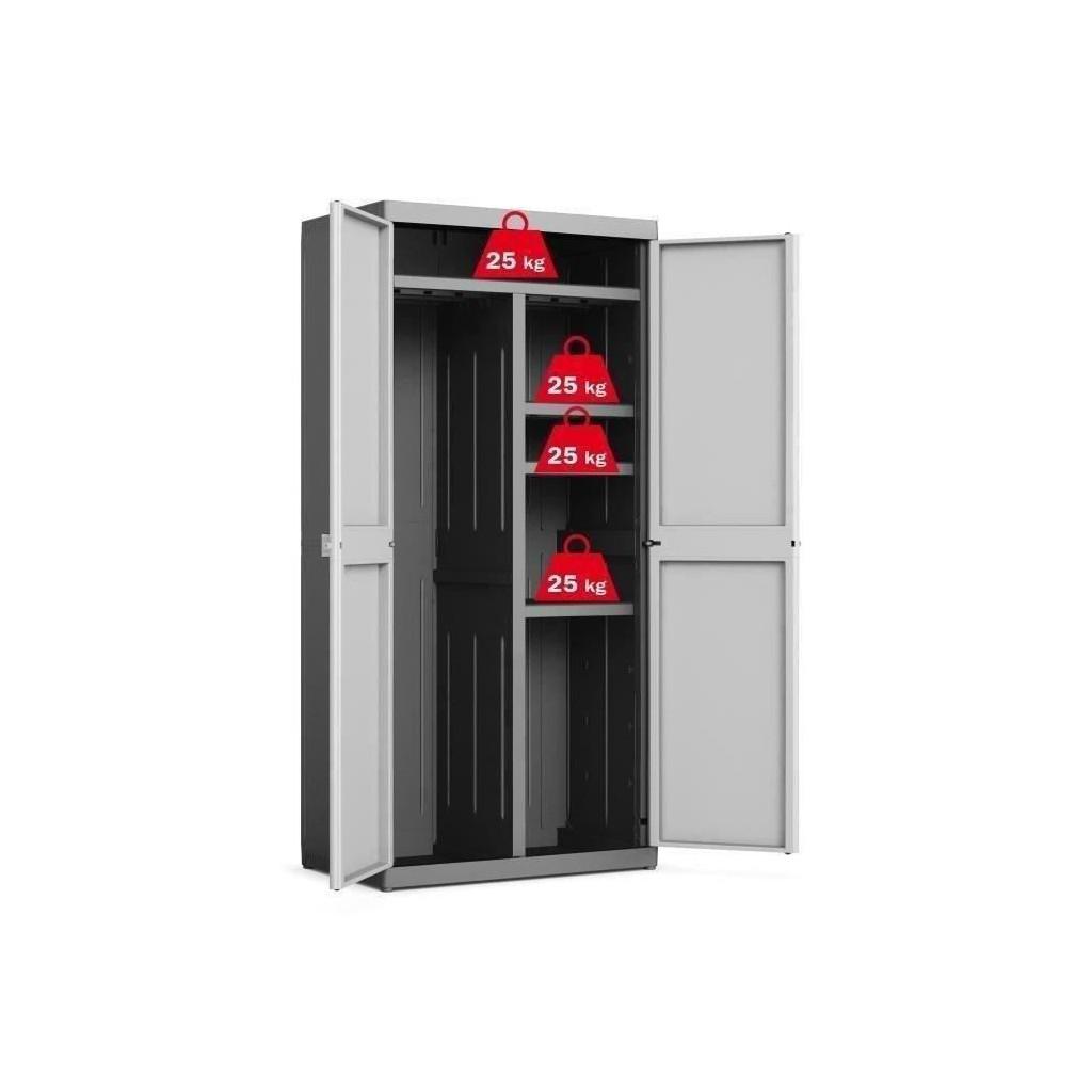 Buy KIS Armoire de rangement utilitaire Logico XL 89 x 54 x 182 cm Noir et gris at