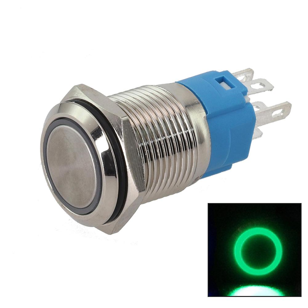 

Waterproof Push Button LED Push Button Switch For Outdoor Control Systems 3-6V DC Push Button Switch 2.8 X 0.5mm Pin Connection зелений