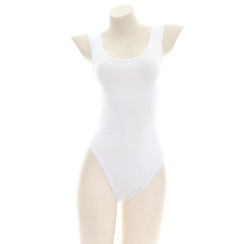 

Японская школьница Прозрачное боди с открытой промежностью Нижнее белье Леотард Купальник S0271 One Size белый