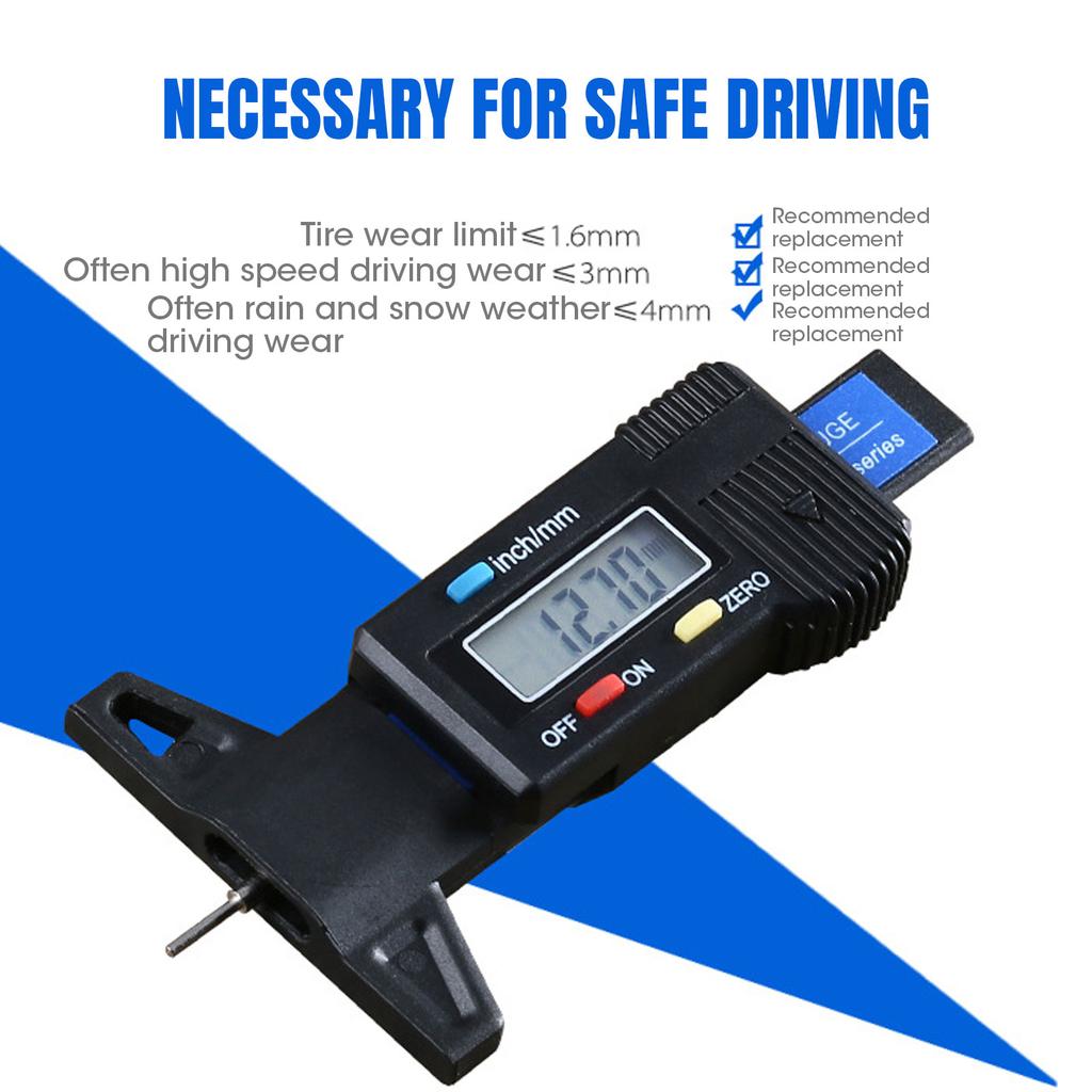 Digitales Profiltiefenmessgerät für Autoreifen, Reifendickenmessgerät, Autoreifenverschleißerkennung, Messwerkzeuge, Tiefenmessschieber