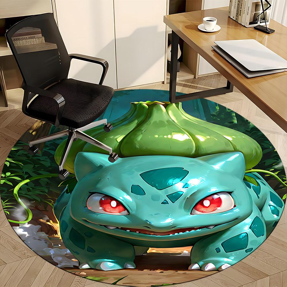 1pc Bulbasaur, Pokémon Chair Carpet for Office, Indoor Non-Slip Polyester Fiber Carpet,  Machine Washable, Durable Construction yy251205163
