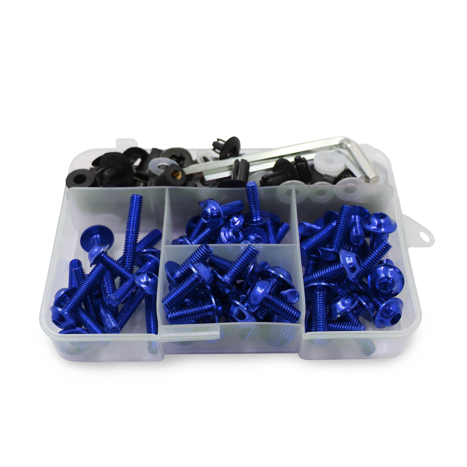 

Для Kawasaki NINJA 250R 300 ER6 650 ZX6 ZX7 ZX9 ZX10 ZX12 ZX14 Z1000 Z900 Z800 Z750 Z650 Комплект болтов для крепления обтекателя синий