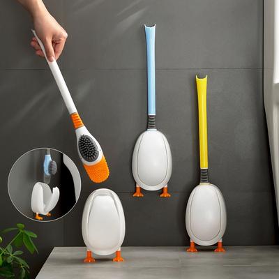 Toiletborstel Siliconen Borstel Zonder Boren Toilet Reiniging Toilet Wandhangend Reinigen Badkameraccessoires Toiletset Accessoires