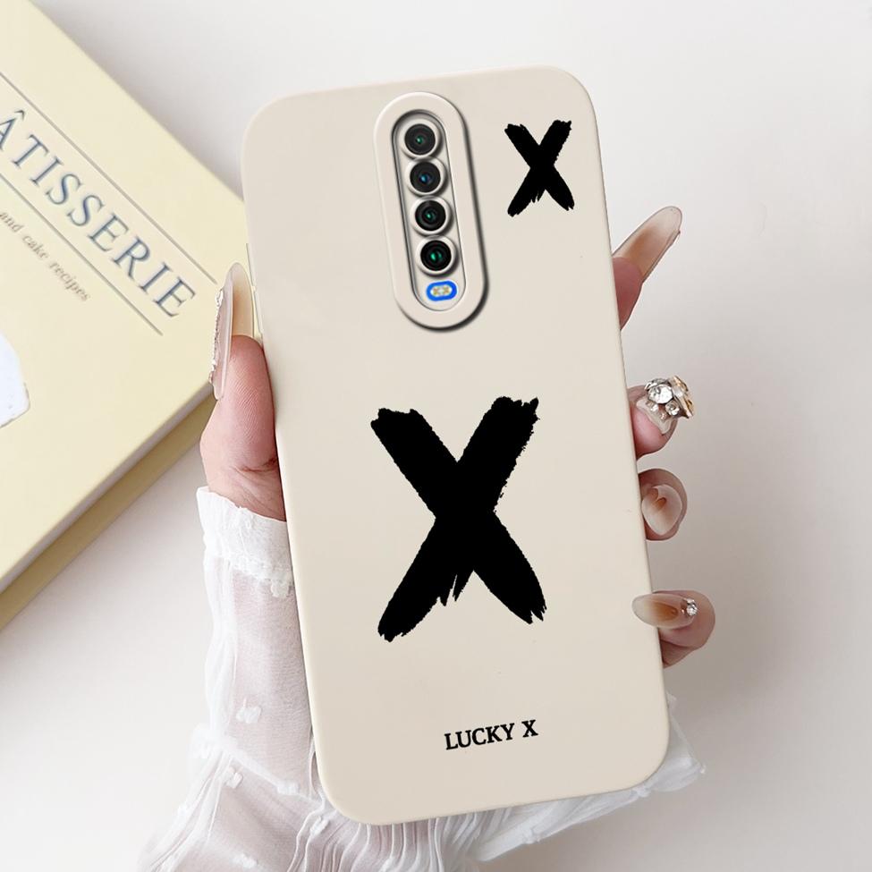 

For Redmi K30 Cover For Redmi K30 5G Case Simple Fashion Letters A-Z Pattern Design Silicone Shockproof Funda Redmi K30