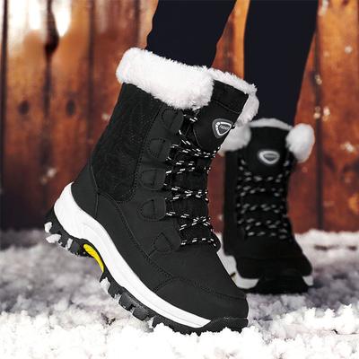 Winter Schneestiefel Damen Plüsch Warm Mode Bequem Mittelhohe Stiefel Damen Outdoor Wanderschuhe Kurze Stiefel Plateau-Stiefel