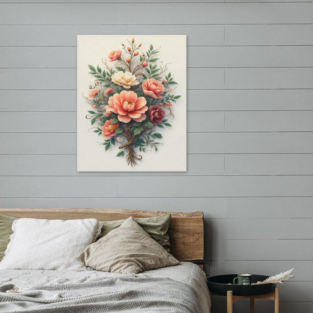 Custom Fresh Flower Bouquet HD Decorative Wall Art - Framed & Frameless Options