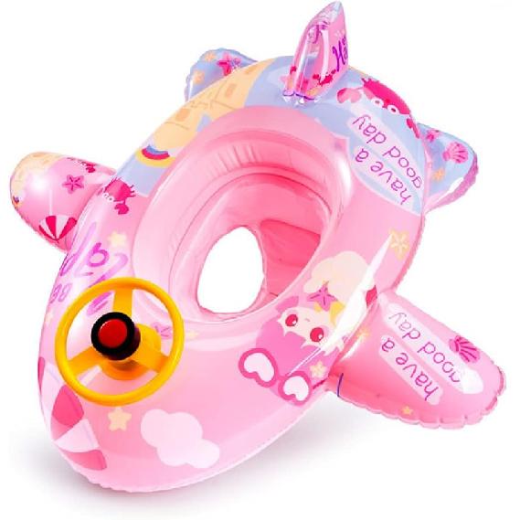 Cute Child Kids Inflatable Pool Float PVC Summer Swim Float Air Bed Lake Boat Swimming Floats with 2 Handles Surfing Raft Bodyboard Floating Mattress