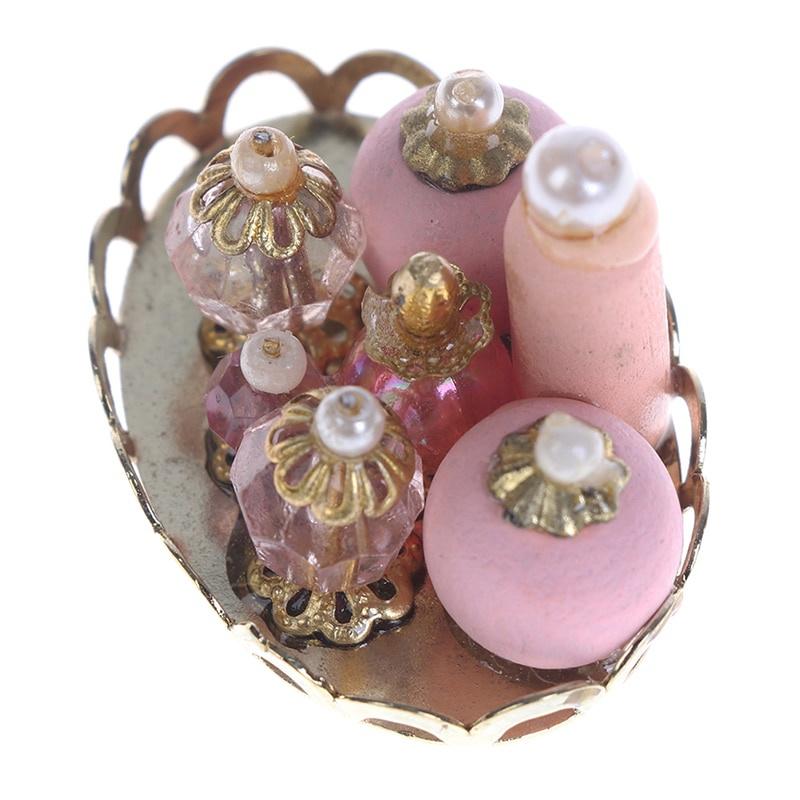 

1 комплект 1:12 масштабный поднос для духов, миниатюрная мебель, тканевая модель, мини-кукольный домик, мебель, кукла, спальня, ванна, кукольный дом