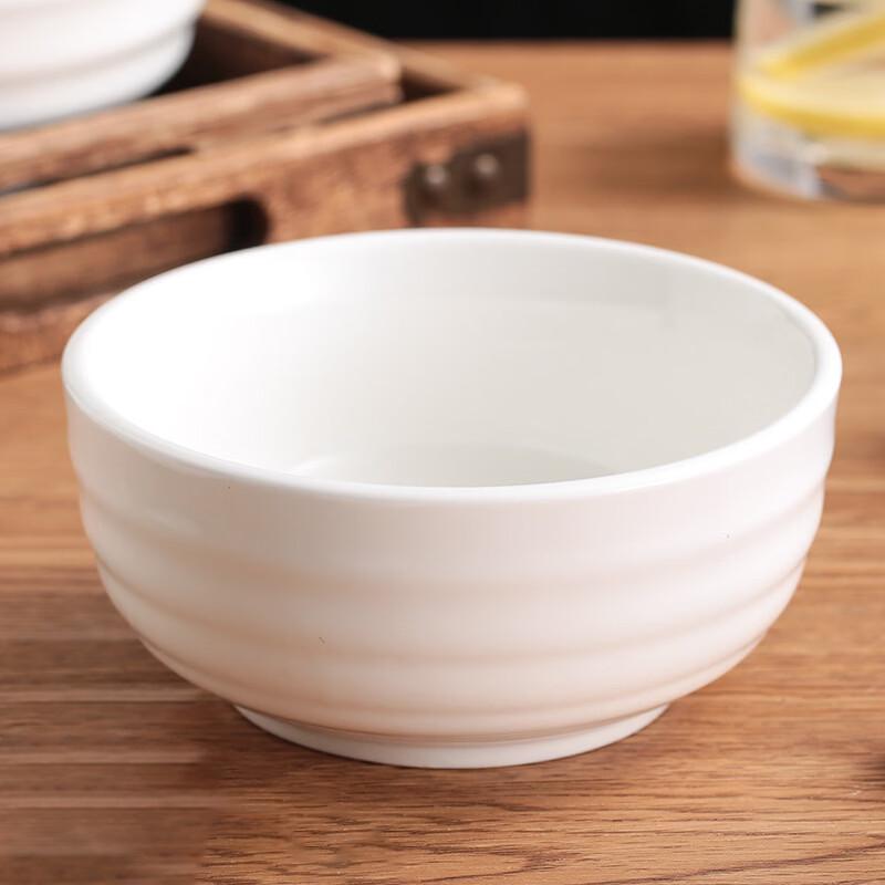 Ruhan Minimalist White Ceramic Ribbed Bowl