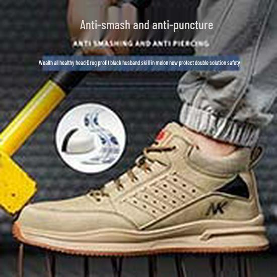 Steel Toe Cap Safety Shoes: Men’s Anti-Smash, Anti-Puncture, Slip-Resistant, Wear-Resistant, Year-Round Protection.
