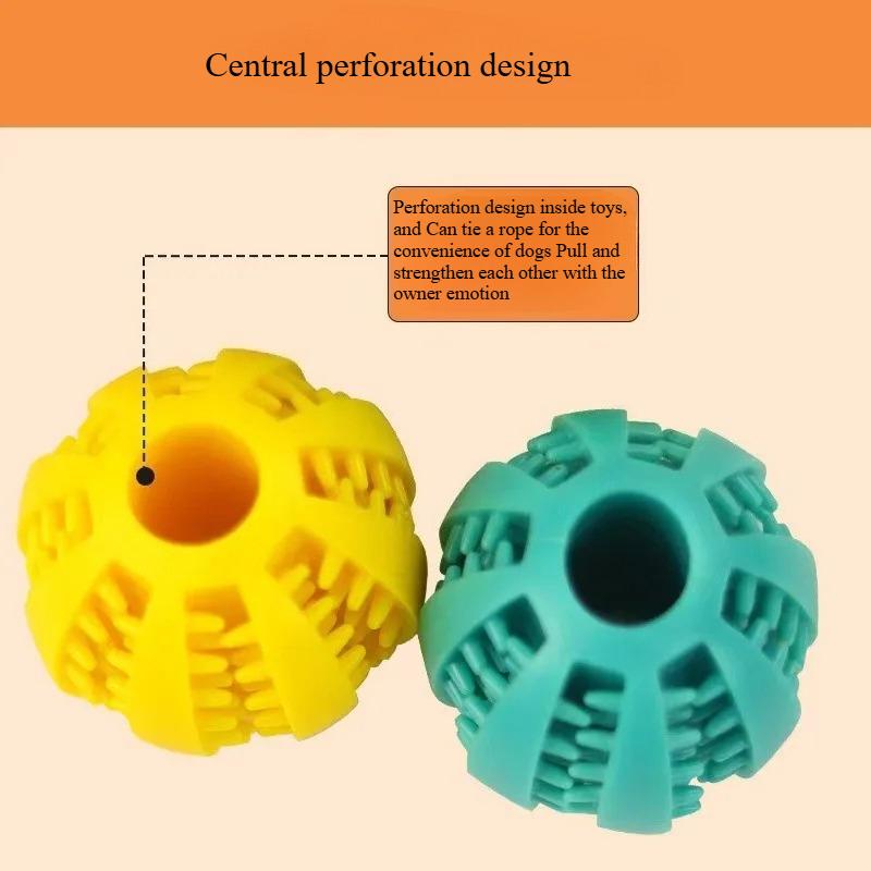 1PCS Pet Dog Dog Toy Educational Leak Food Ball Bite-resistant Golden Retriever Teddy Rubber Ball Puppy Molar Elastic Watermelon Ball