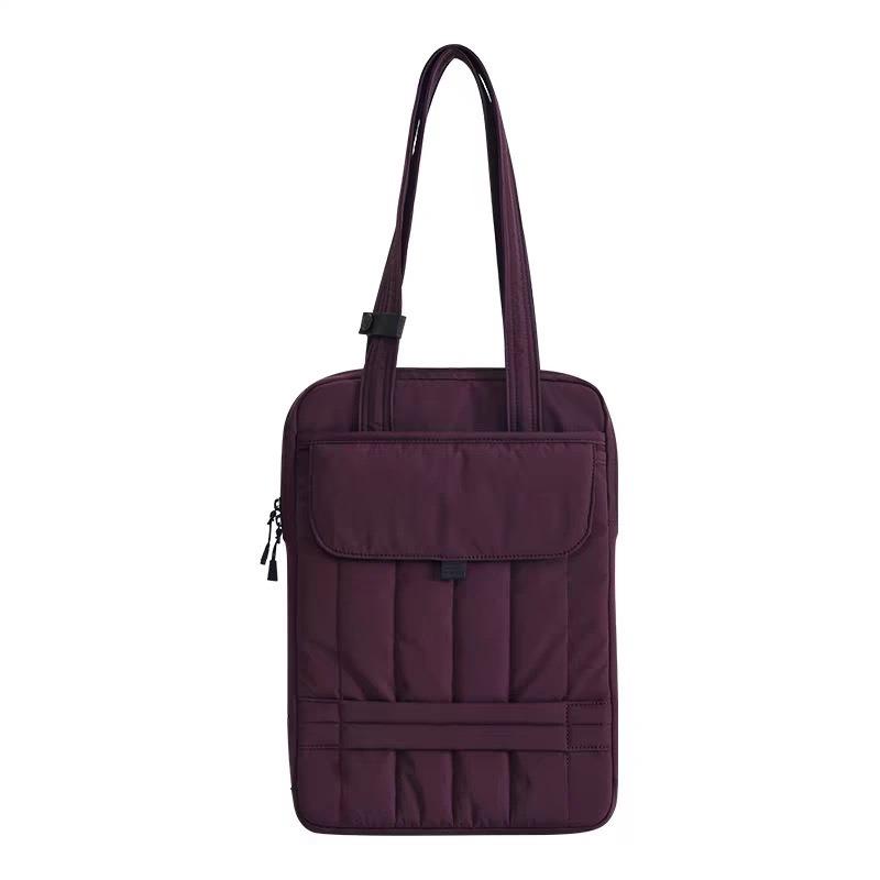 

1pcs Solid Color Quilted Tote Bag Multi Purpose Commuter Shoulder Bag Minimalist Laptop Handheld Bag 26.5x38cm червоний