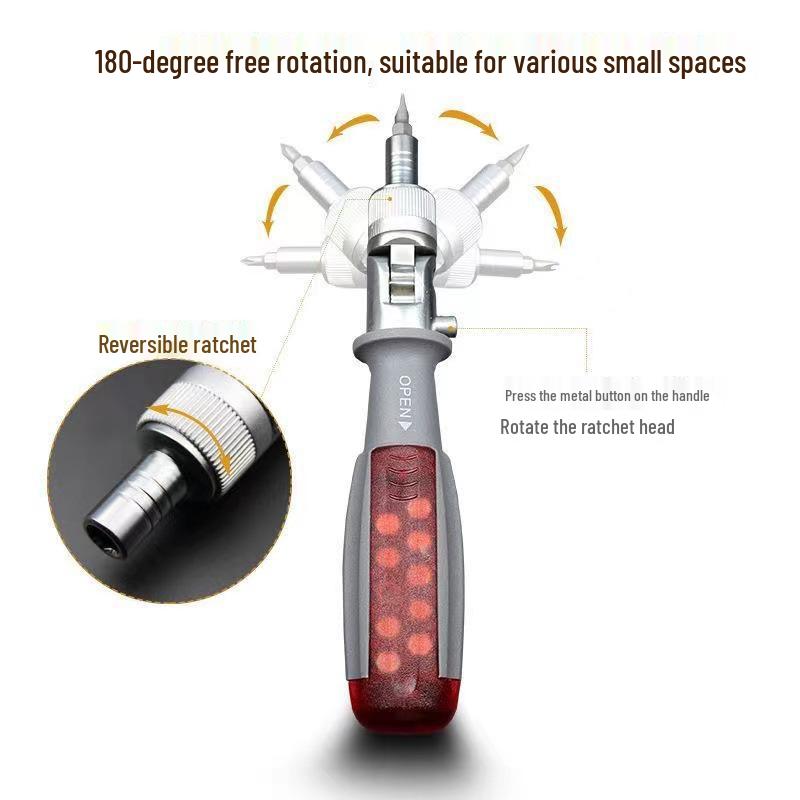 Industrial Grade Titanium Alloy Multi-Function Mini Screwdriver Set with Phillips and Slotted Heads