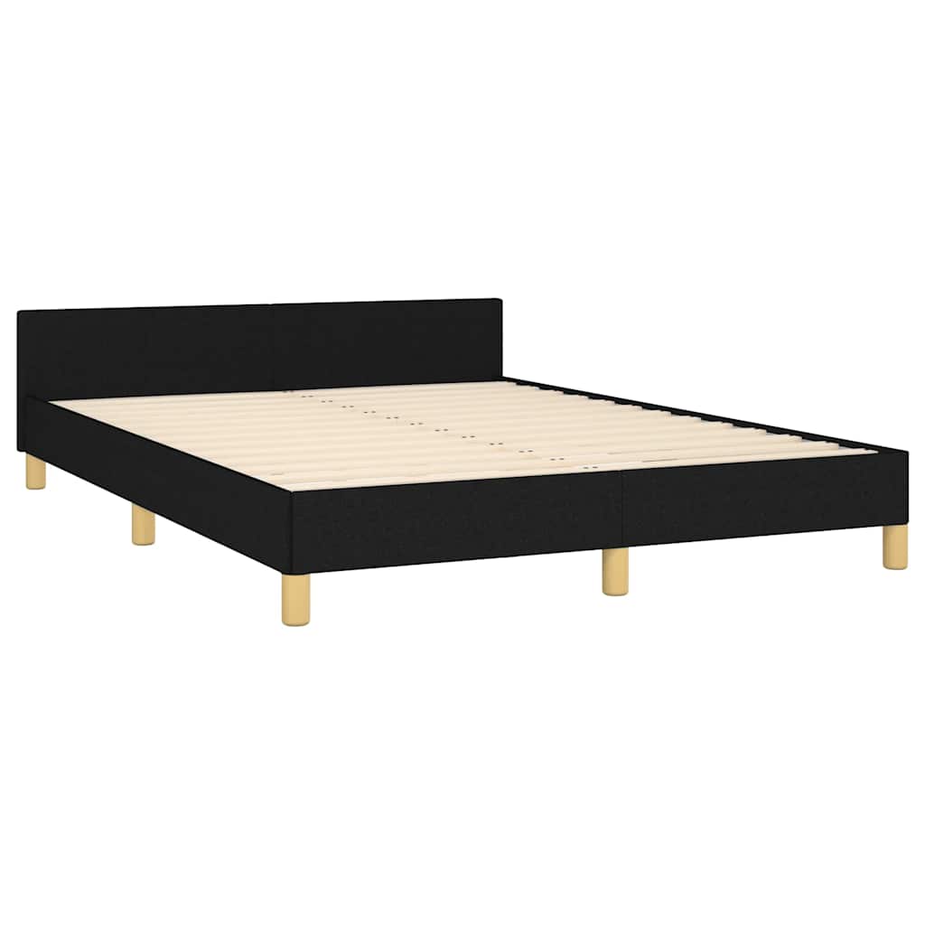 Bed Frame without Mattress Black 140 x 200 cm Fabric