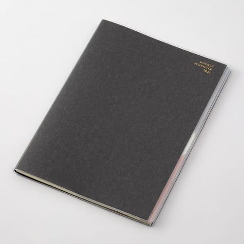 Midori Double Schedule Notebook 2025 B6 Monthly Limited Bookmark Included Black 22317006 (Starting October 2024)