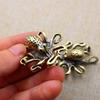 Retro Brass Octopus Ornament Miniatures Sea Animal Figurines Desktop Copper Tea Pet Craft Home Decorations Gift