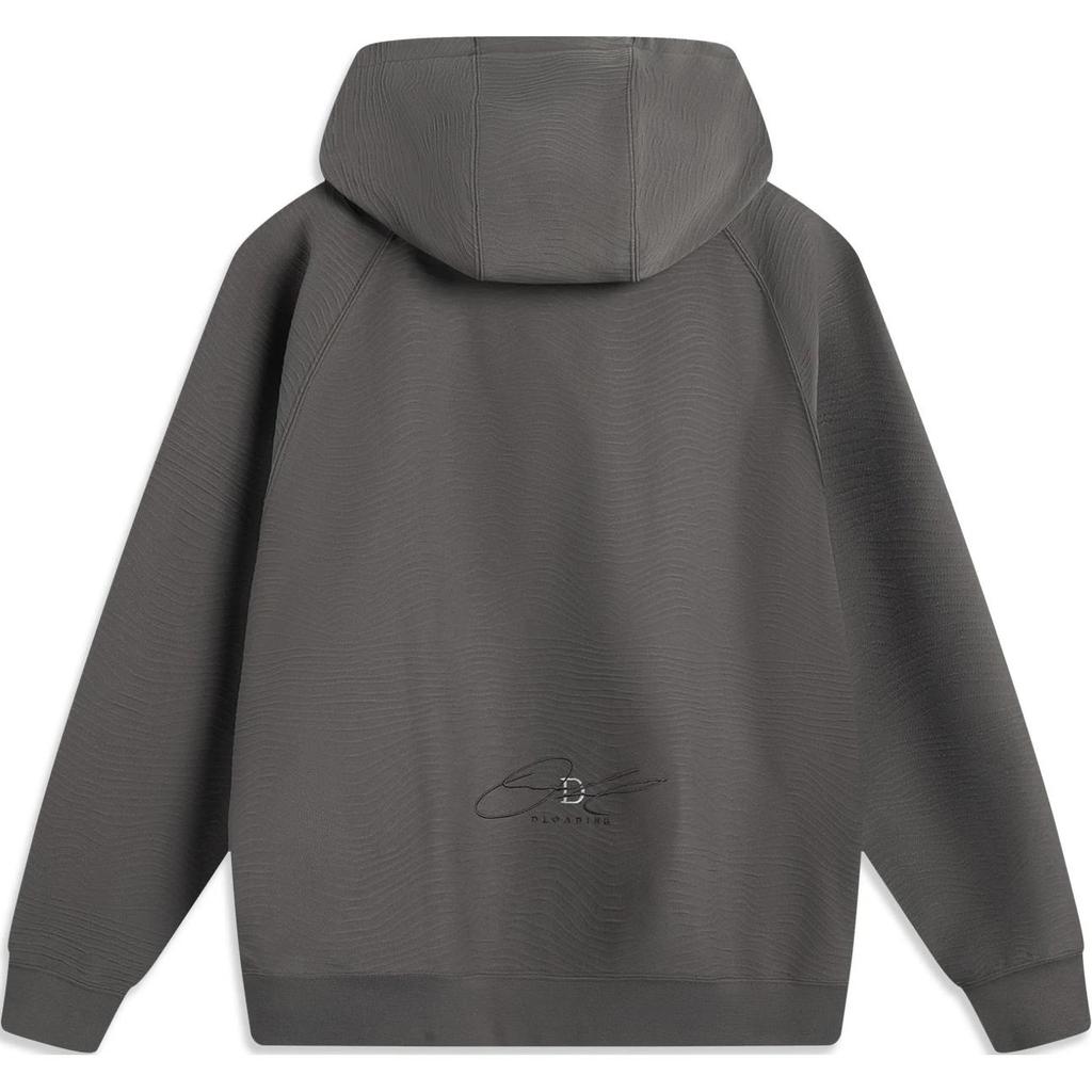 Li Ning Wade Series Solid Color Comfortable Breathable Versatile Casual Hoodie Men hoodies Street-Grey AWDU287-2