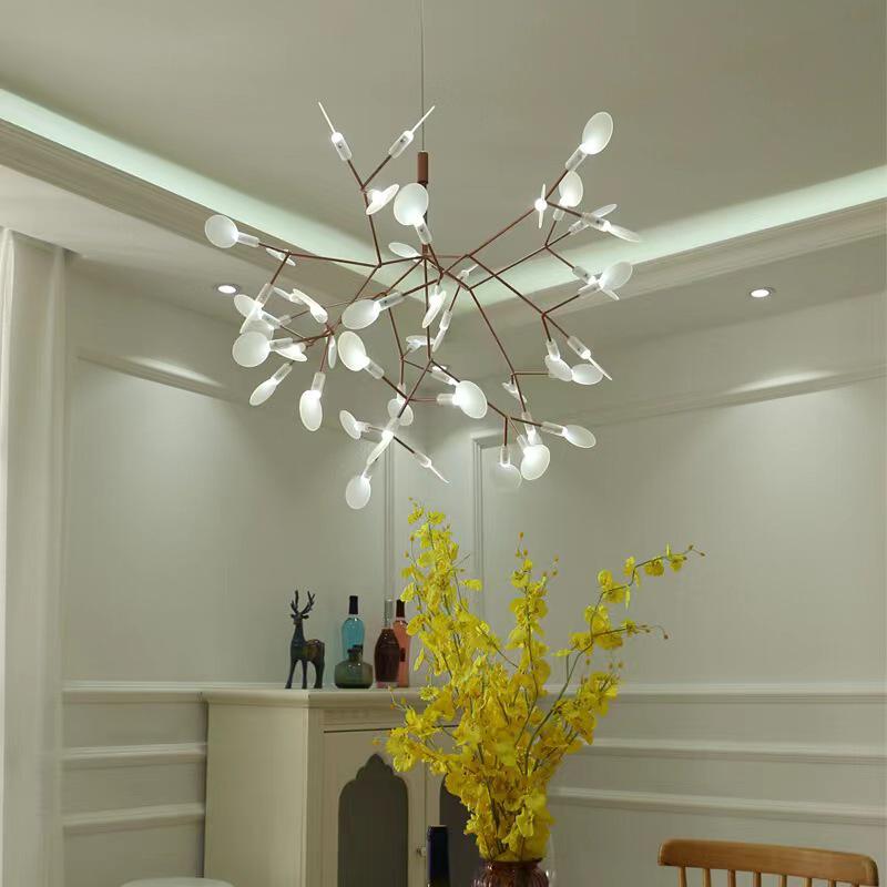 Nordic Minimalist Firefly Branch Chandelier for Restaurant, Hotel, and Villa