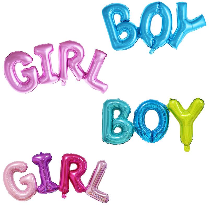 Buy Boy Girl Script Foil Balloon Baby Shower 1st Birtdhay Party Gender ...