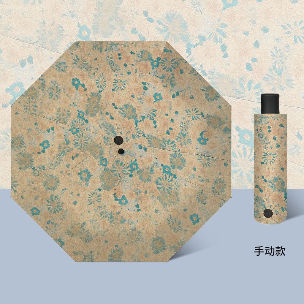 Wholesale three-fold automatic umbrella cartoon digital folding umbrella vinyl anti-ultraviolet sunscreen sun umbrella