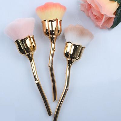 1PC Rose-shaped Manicure With Nail Brush Art Brush Nail Accessories Tool Popular Round Makeup Polishing Dust Removal Brush