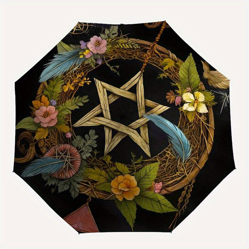 Bohemian Wreath Wall Decor: Boho Art for Home, Office, or Dorm RoomUmbrella, Portable 3-Fold Umbrella for Men & Women,Christmas Gift ES317