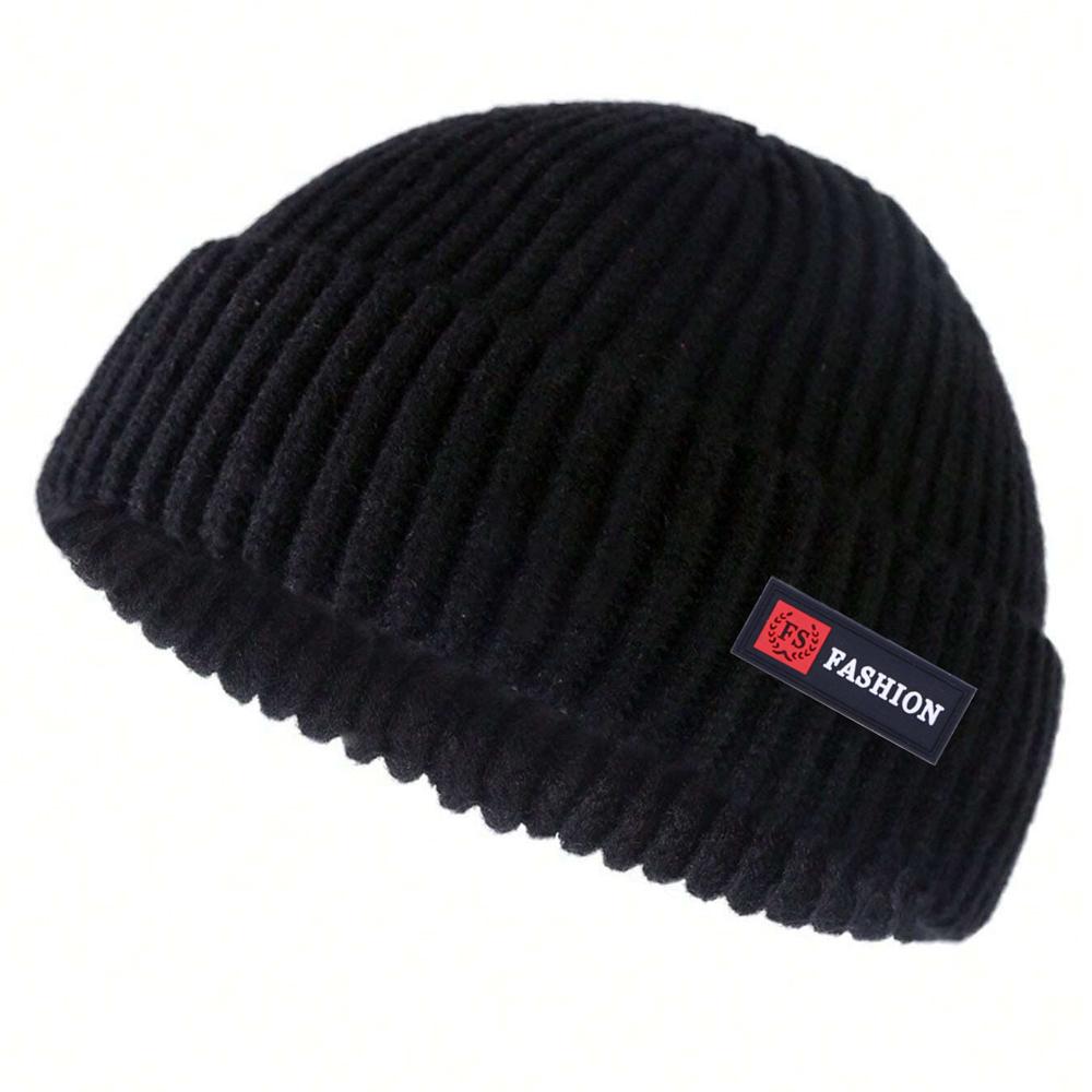1pc Men Beanies Skullcap Street Style Hip Hop Brimless Baggy Melon Cap Cuff Fisherman Beanies Hats Winter Warm Knitted Bonnet