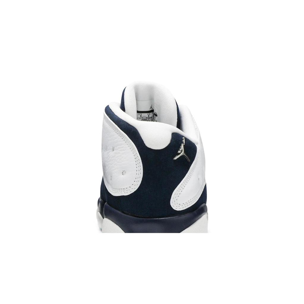 Air Jordan 13 Low 'Hornets' (Unisex) White / Metallic Silver / Midnight Navy / Turquoise Blue Vintage Basketball Shoes 310810 107