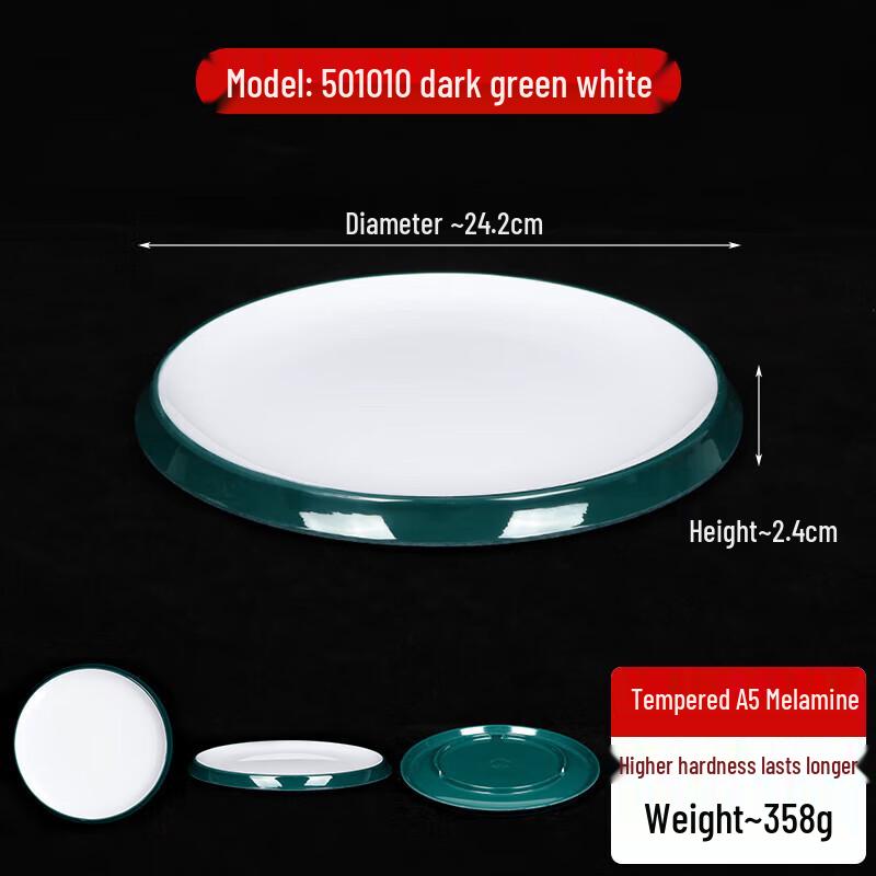 Nordic Two-Tone Thickened Melamine Round Plate