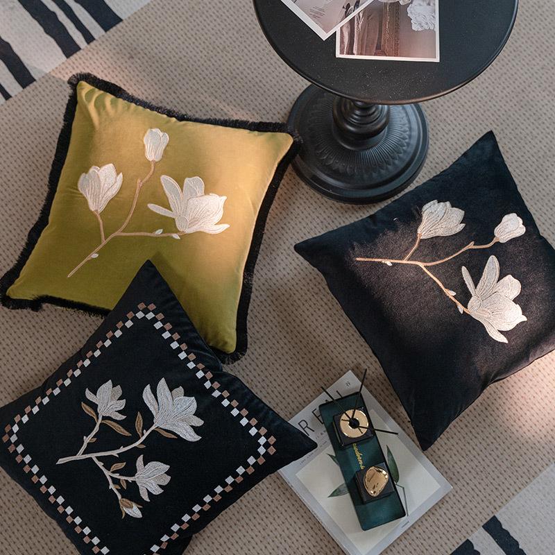 Chinese Embroidery Pillow Cover Home Decor Couch Cushion Cover Retro Design Throw Pillows 45x45cm