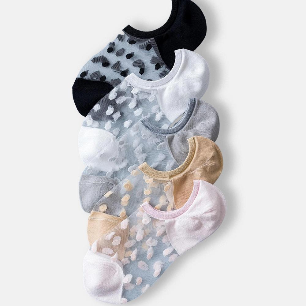 

1/5/10 пар женских невидимых носков до щиколотки с узором «точка к точке», модных, универсальных, летних, удобных, дышащих, повседневных One Size